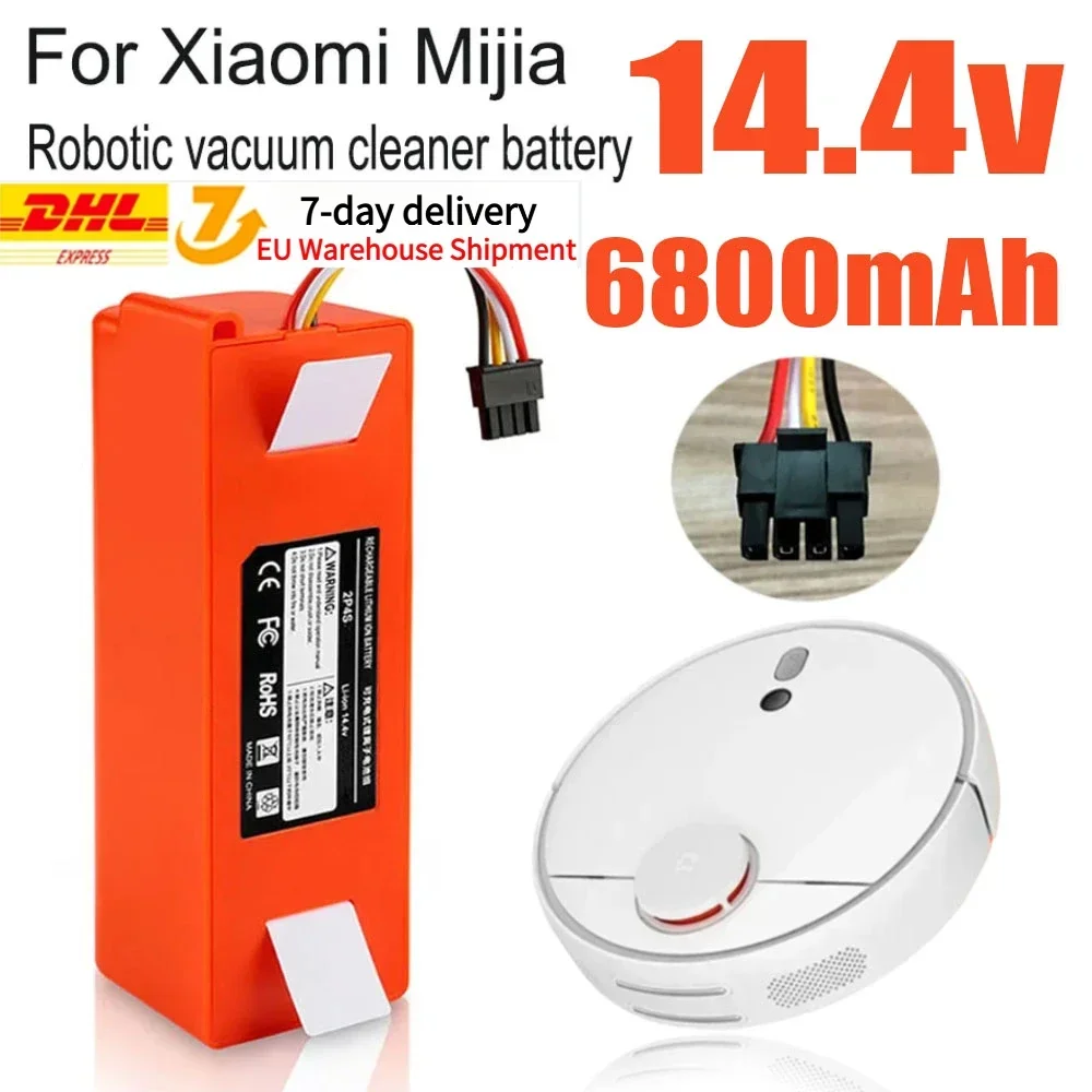 6800mAh 14.4V Li-ion Battery Vacuum Cleaner accessories For Xiaomi Mijia1S Roborocks S50-55 S5 Max S6 S7 Sweeping Robot Battery