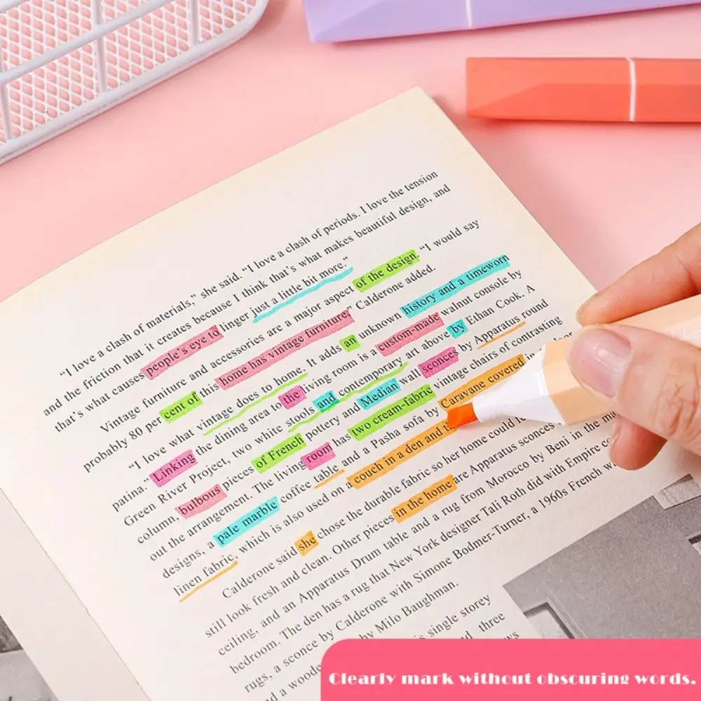 

Dopamine Color Highlighter Pen Oblique Tip Soft Head Art Marker Pen Eye Protection Painting Graffiti Painting Color Pen