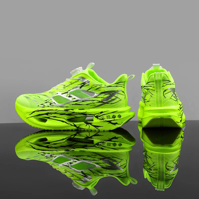 Dämpfende Laufschuhe für Männer und Frauen, leichte, dicke Sohlen, flexibel und belastbar, sportliches Design, passen sich der Fußform an, geeignet für den täglichen Freizeitgebrauch, Fitnesstraining, Straßen- und Bahnlauf, Outdoor-Sport, Langlauf, Wandern, Bergsteigen usw. Paar-Stil. – Detail 9