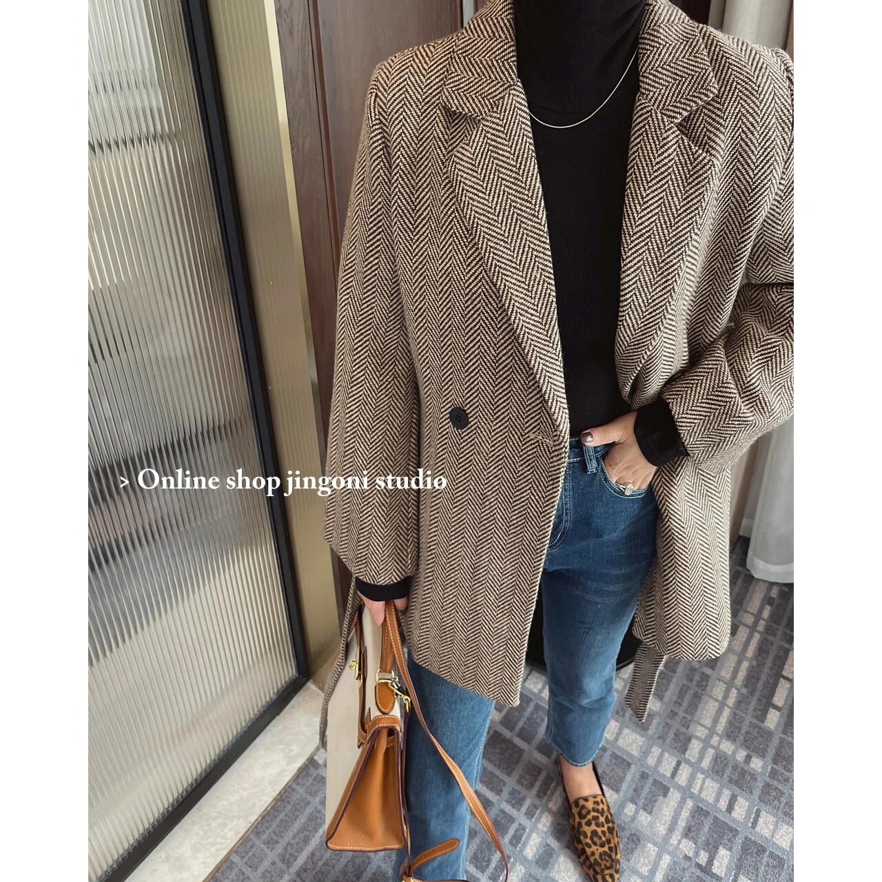 2022 Woman Oem Plaid Overlap Blazers Suits Coats Tweed Jackets Fashion Chic Elegant Stylish Clothing Autumn Winter Y2k Parkas