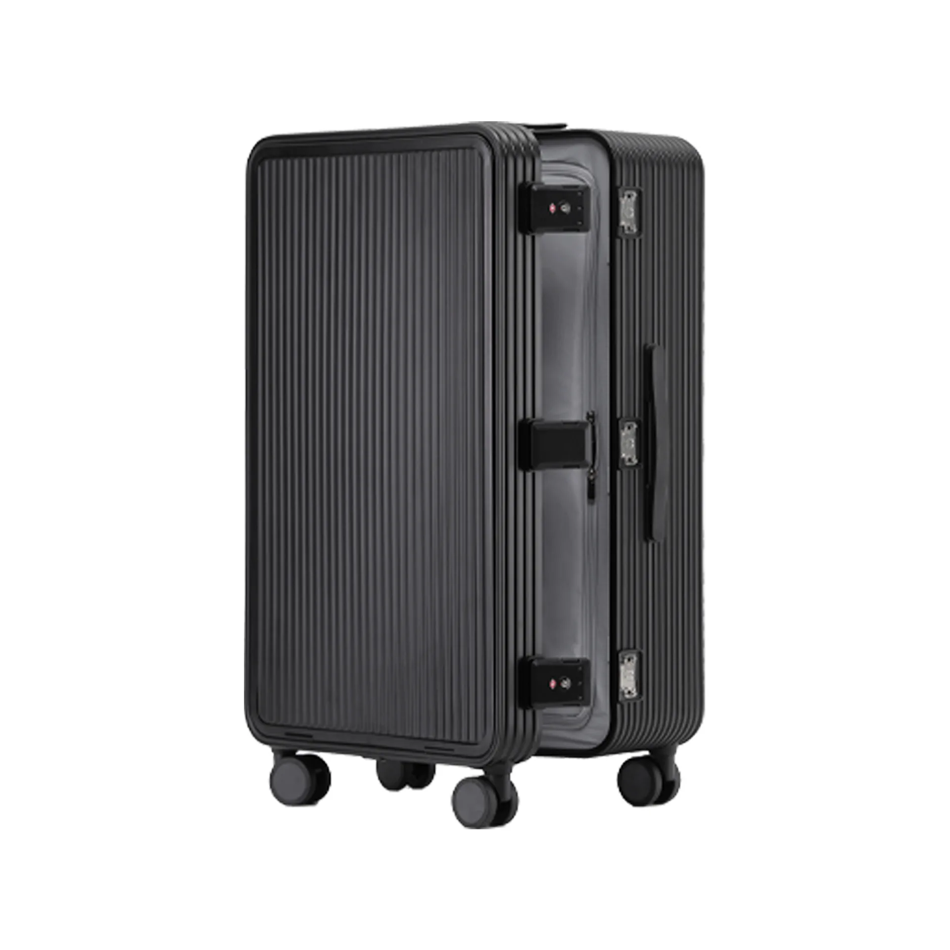 (22) Aluminum frame front opening suitcase universal wheel trolley case large capacity customs password suitcase