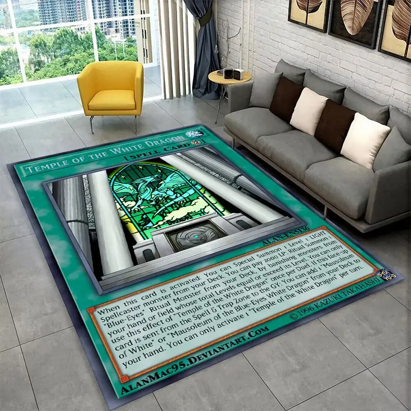 Yu-Gi-Oh Monster Card Cartoon Anime Carpet Rug for Bedroom Living Room Sofa Doormat Home Decor,Kid Game Area Rug Non-slip Gift