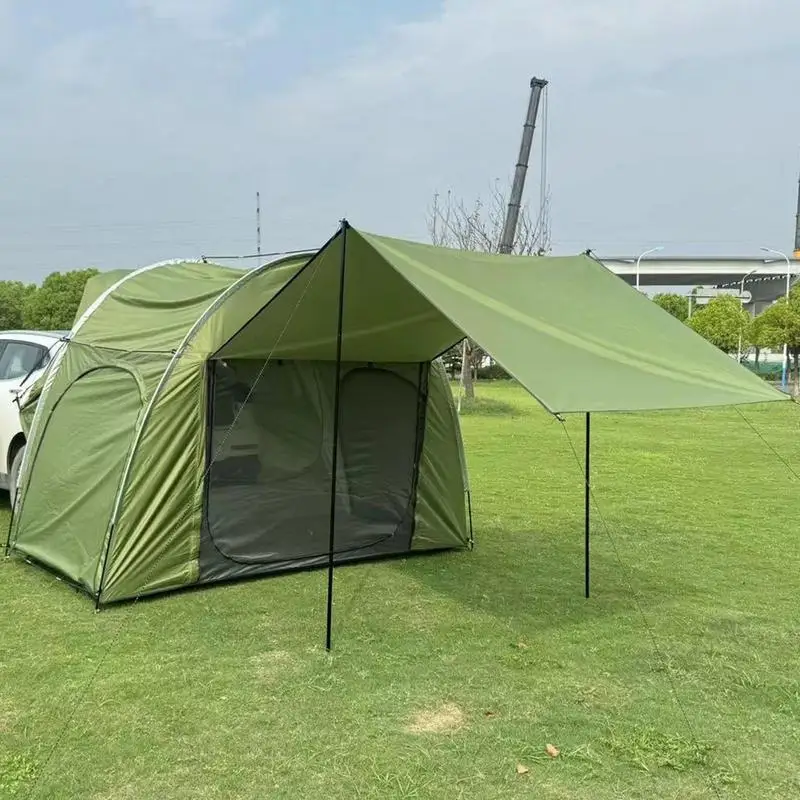 Tenda traseira suv com toldo suv, barraca de acampamento, lona com toldo, barraca traseira de carro, toldo suv para abrigo solar, acampamento, porta traseira de carro