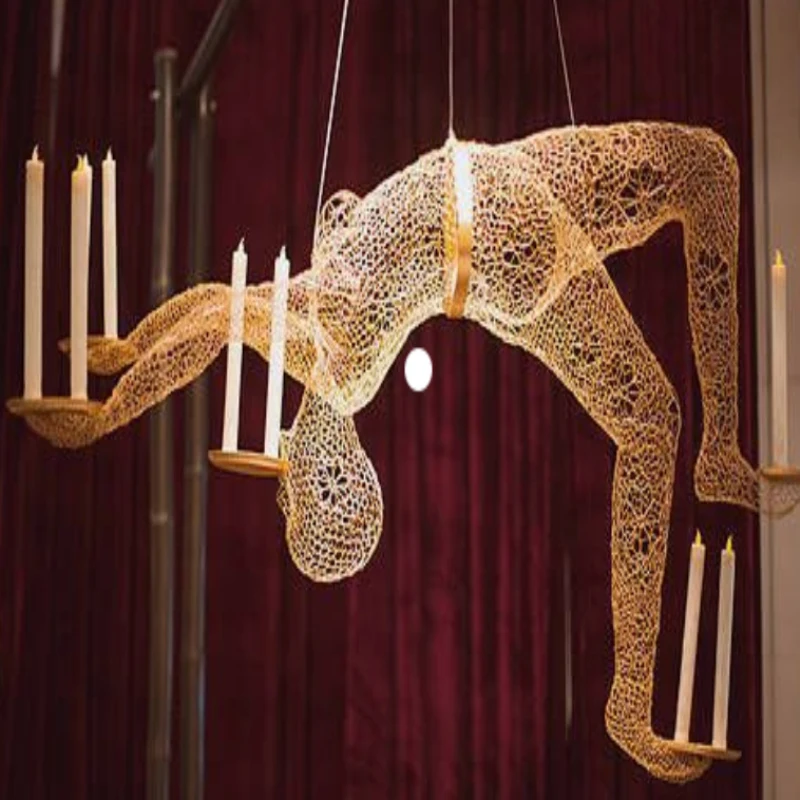 titanium-plated fishing net stockings acrobatic gold rose hanging dynamic acrobatic performance hanging