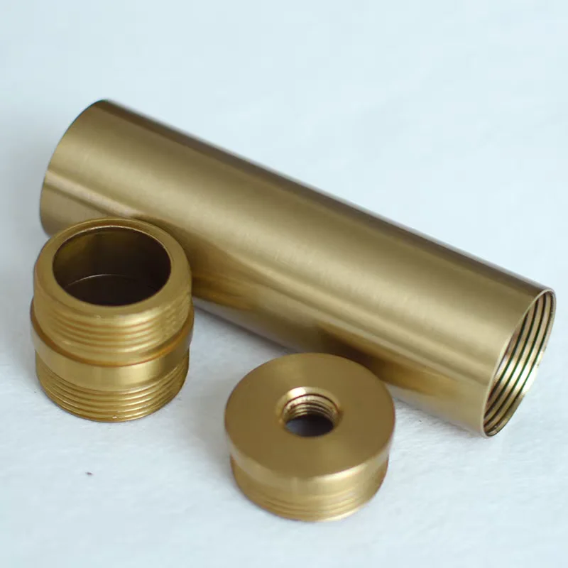 32mm Diameter Standing Lamp Electroplated Hardware Pole Antique Brass with Internal Threads on Both Ends, Large Tube