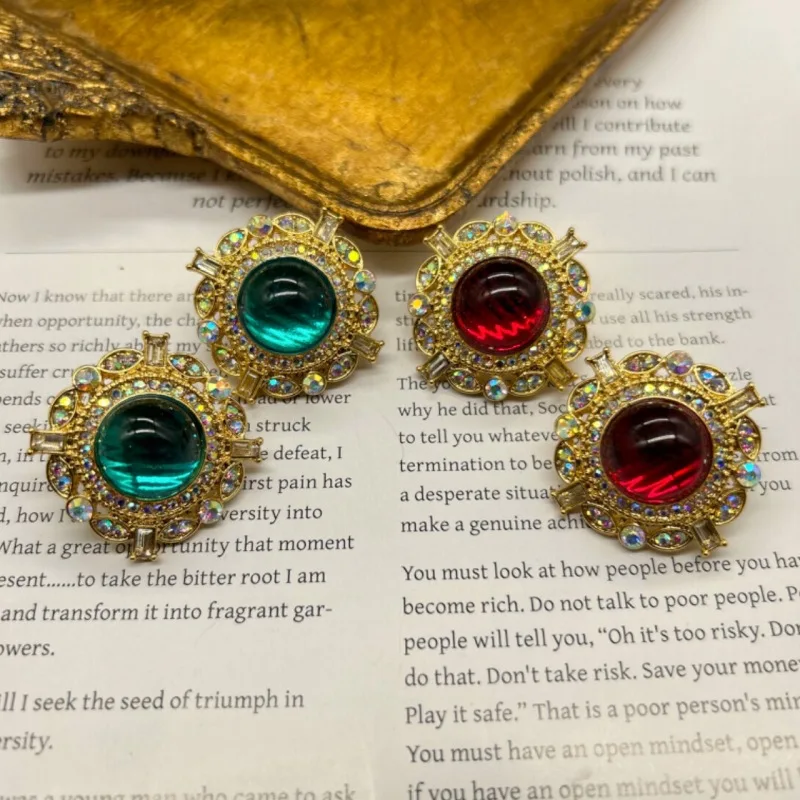 

Винтажные стеклянные серьги в стиле ретро, элегантный нишевый дизайн, высококачественный геометрический дизайн