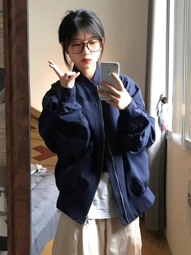 

Baseball Jackets Hip Hop Womens Winter Snap Warm Asymmetrical Premium Quality Minimalism Spliced Chaquetas Heavy College Glitter