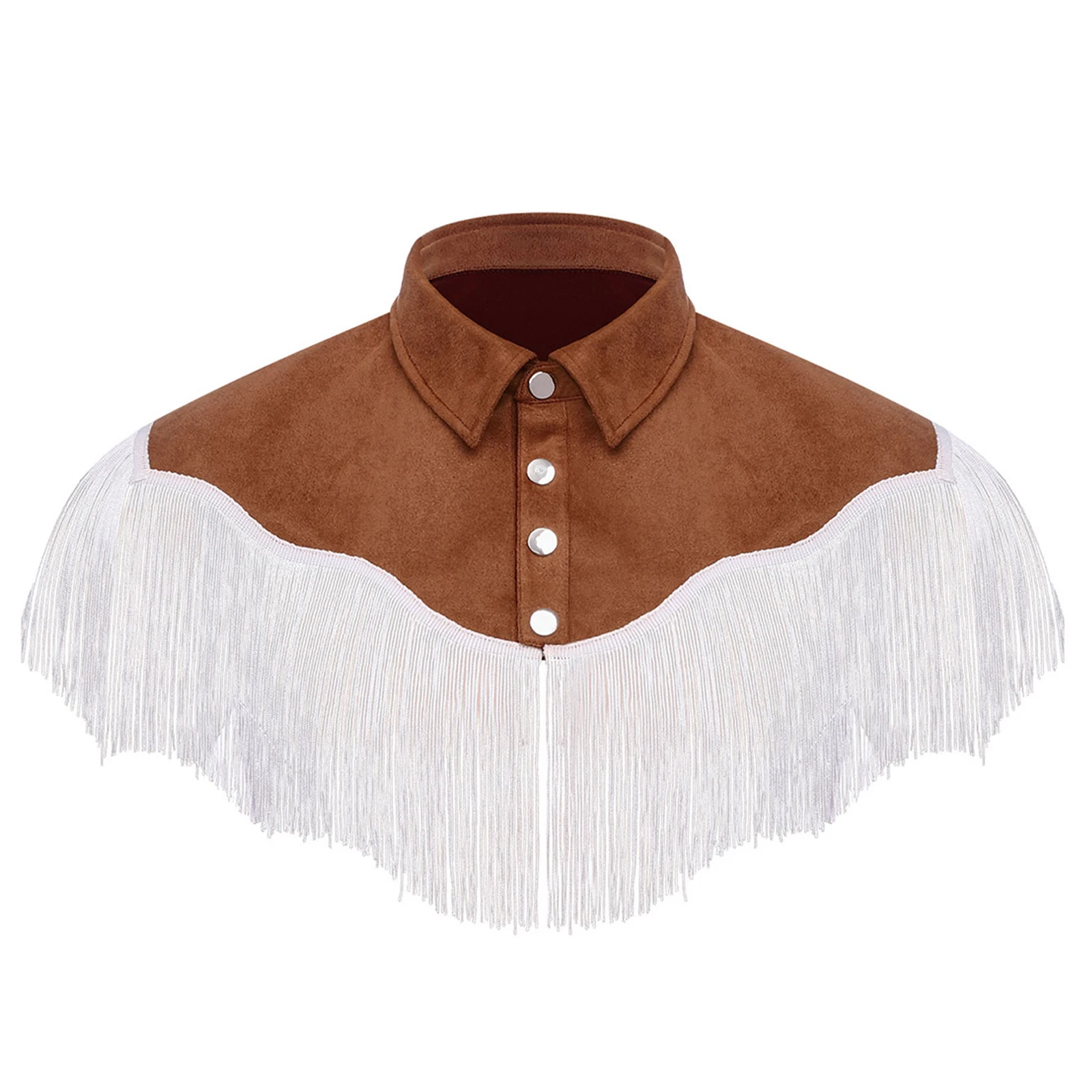 Carnaval de Halloween para hombre, Cosplay de vaquero, chaleco recortado con borlas, chal de hombro Vintage con flecos para trajes de espectáculos de escenario Hippie de vaquero