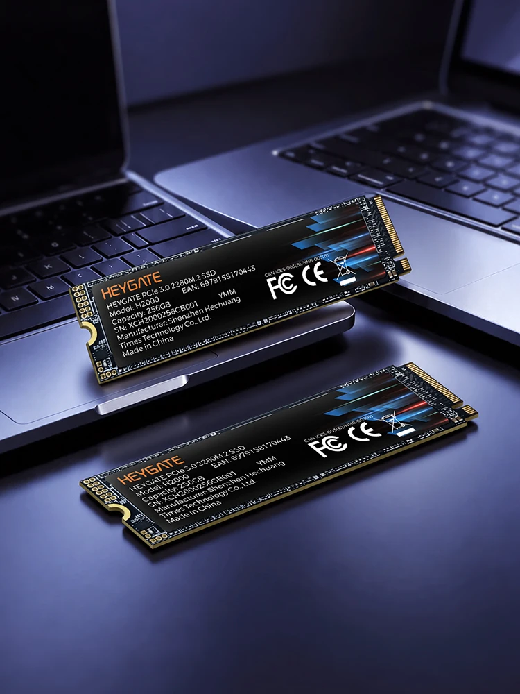 HEYGATE SSD M.2 2280 PCIe 3.0 NVMe Solid State Drive 512GB 256GB 2400MB/s Lesegeschwindigkeit für Laptop Desktop Gaming Speicher-Upgrade