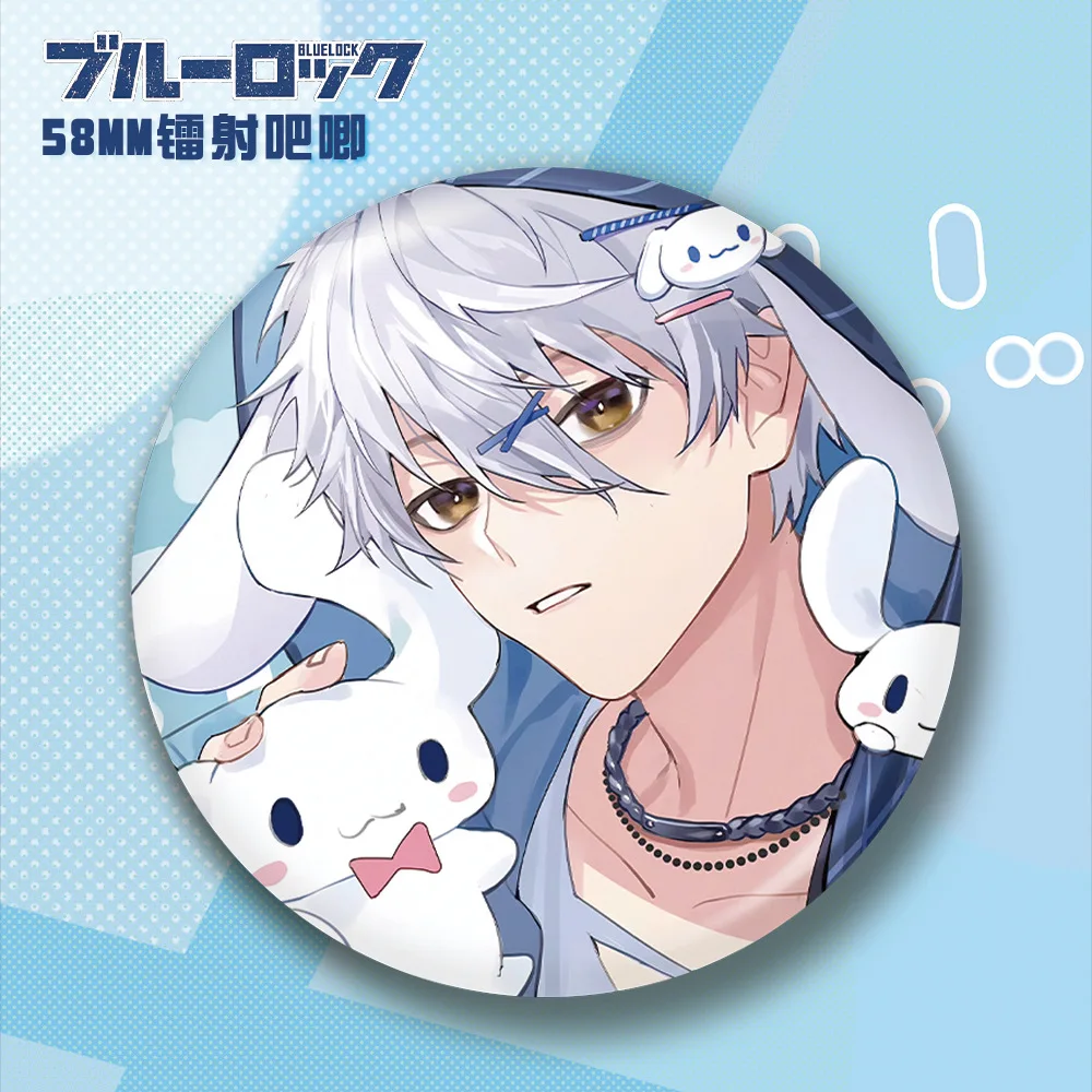 قفل أزرق 58 مللي متر شارة ليزر ناجي سيشيرو ميكاجي ريو أنيمي البضائع الأزرق قفل أزرق مقتنيات أنيمي الأزرق قفل ميرش #2