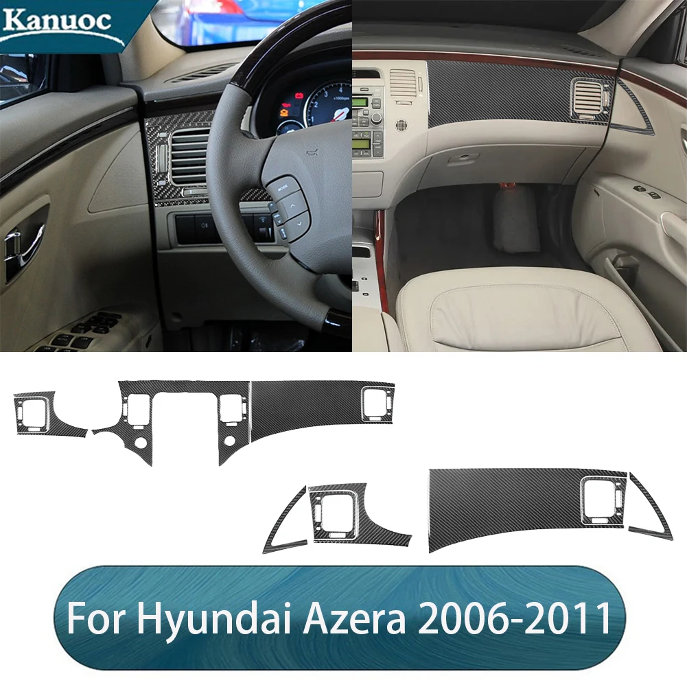 

For Hyundai Azera 2006 2007 2008 2009 2010 2011 Carbon Fiber Center Vent Radio Console Stickers Car Interior Styling Accessorie