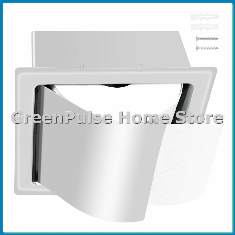Stainless Steel Recessed Toilet Paper Holder Wall Toilet Paper Holder,Modern Style Toilet Paper Holder,Recessed Tissue-A55K