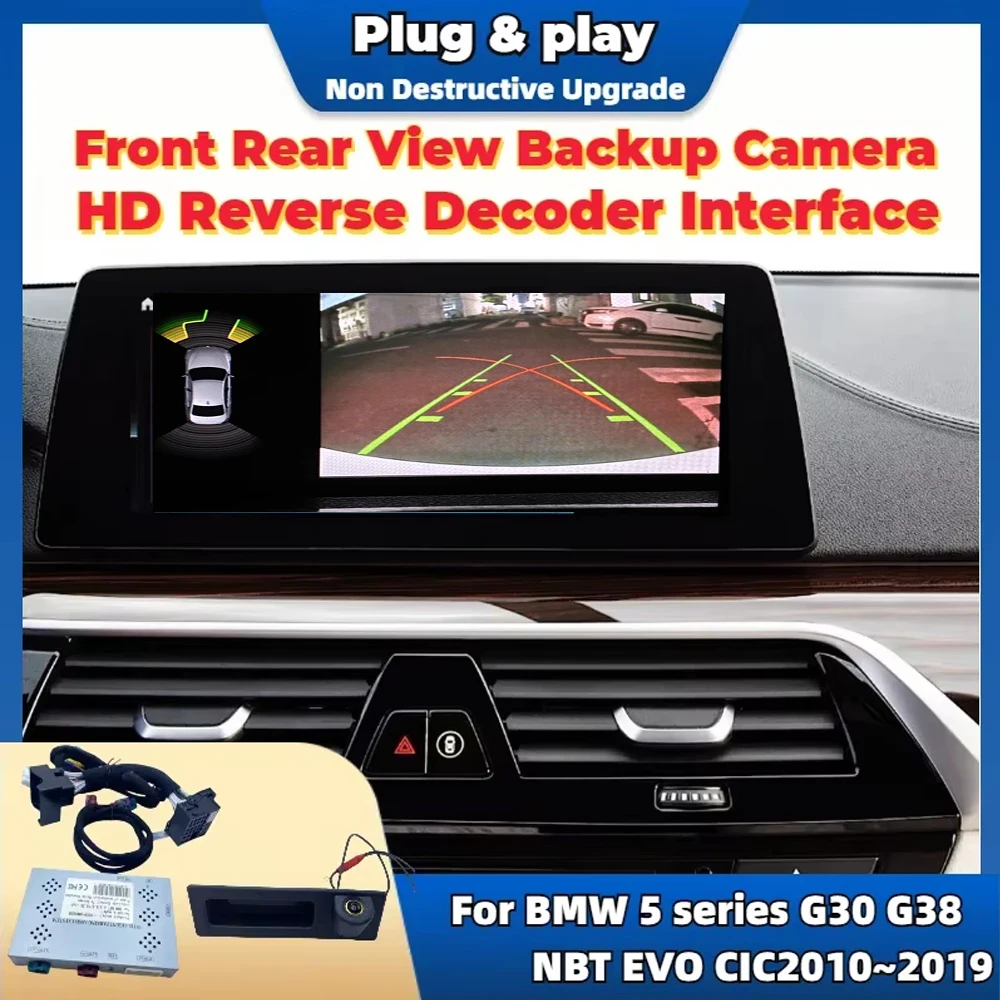 Front Rear Backup Camera For BMW 5 Series F10 F90 F07 F11 G30 G31 G38 2009 ~2018 OEM Screen Plug&Play Parking Aid Reverse Camera