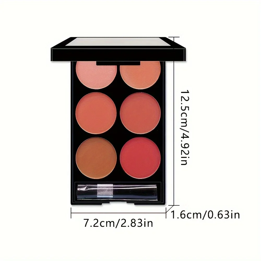 MISS ROSE Alles-in-één lade Zeskleurige matte Blush Oogschaduw Concealer Hoogglans Herstellende Europese en Amerikaanse gezichtsmake-up