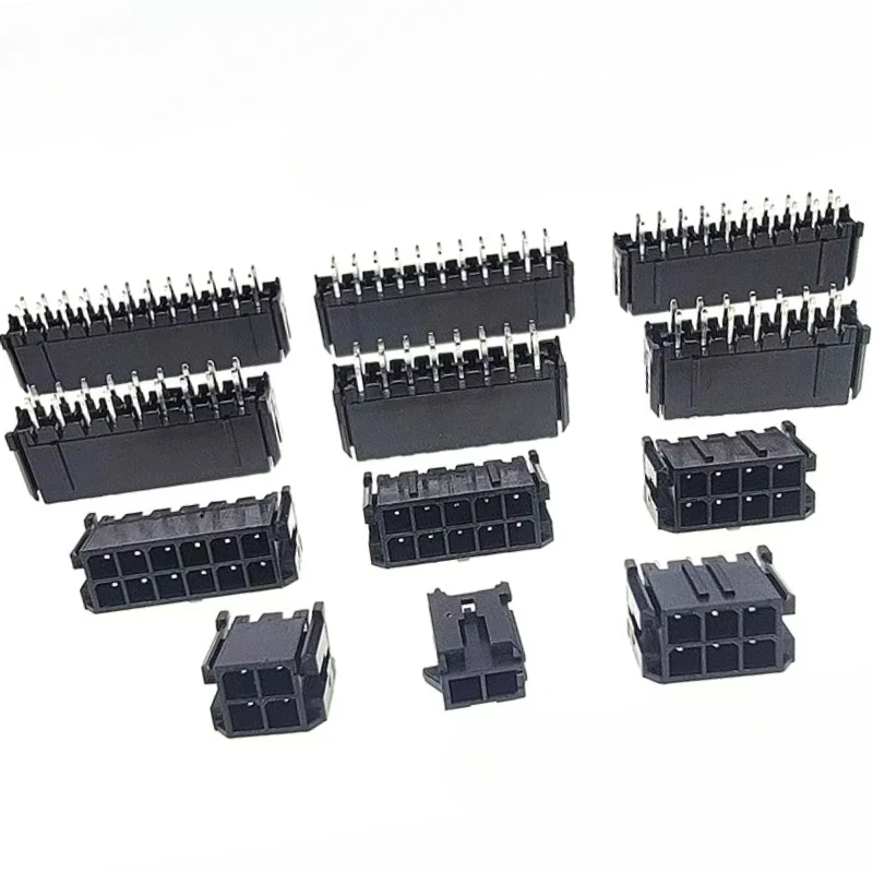 10Pcs Molex 3.0mm Plug-in Needle Holder Straight needle Connector 2*1/2/3/4/5/6/7/8/9/10/11/12P MX3.0mm Double Row Connector