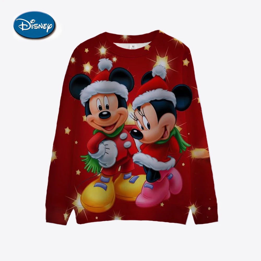 Disney Mickey Mouse round neck sweater children\'s long sleeved sweater girls\' Christmas clothes men\'s and women\'s clothing