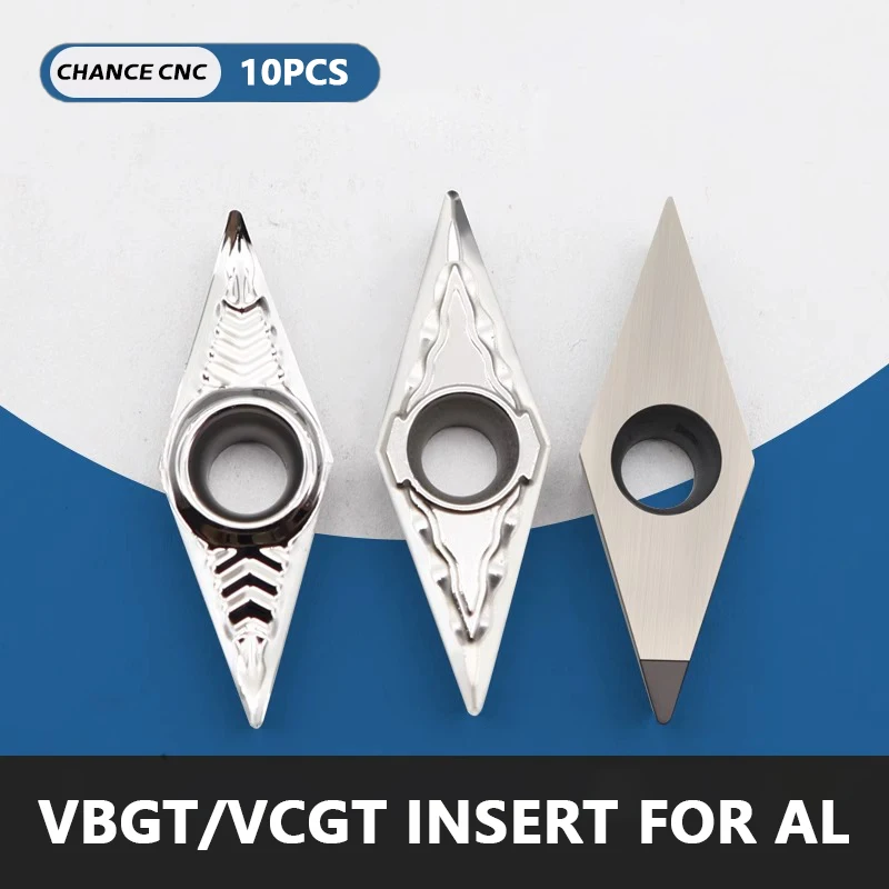 Aluminum Insert VCGT/VBGT AK H01 VBGT110302 VBGT110304 VCGT160404 VCGT160408 PCD Insert Turning Tools For AL CNC Lathe Cutter