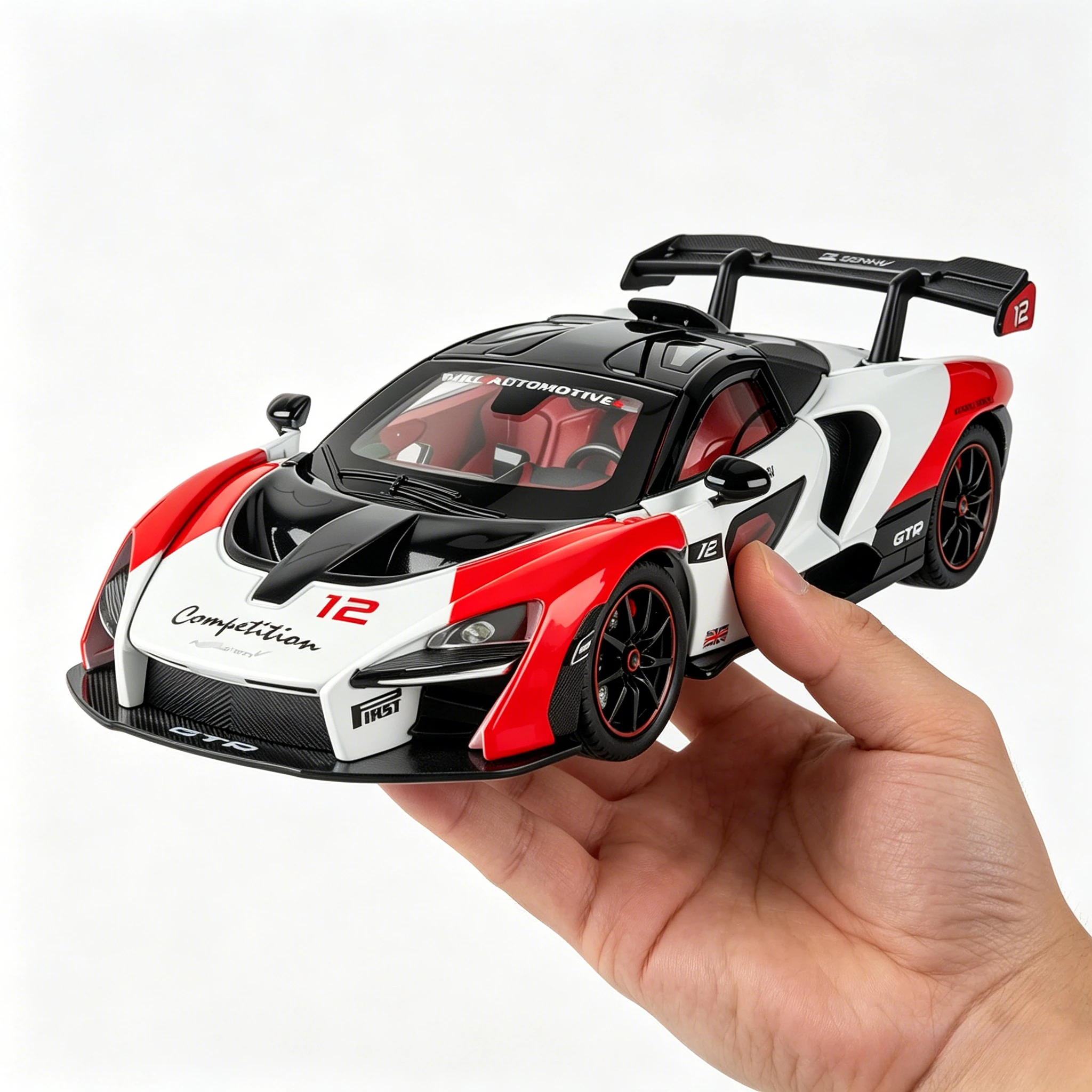 1-24-セナミニチュアモデル合金ダイキャストスポーツカーおもちゃ前輪ステアリングサウンドライトプルバックフェスティバルギフト