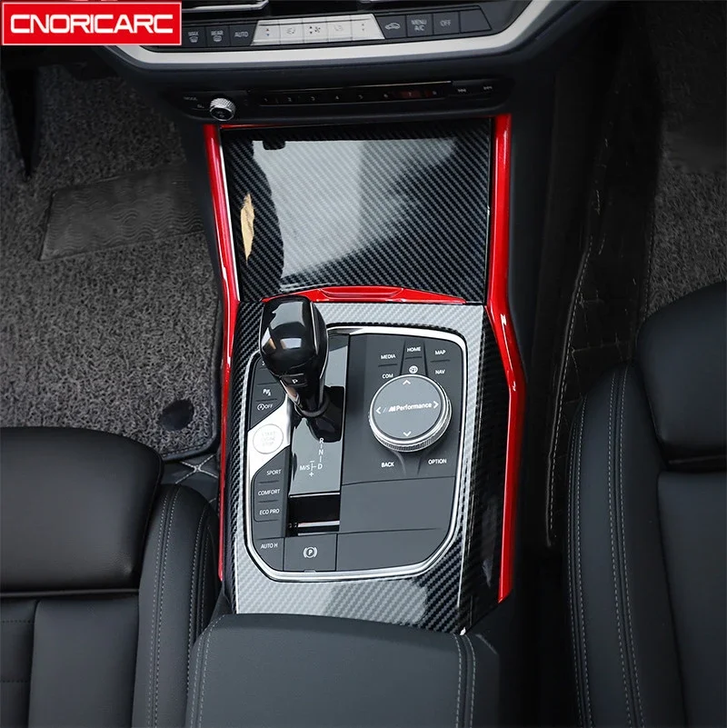 

Center Console Gear Shift Frame Decoration Cover Trim Carbon Fiber Color 6Pcs For BMW 3 Series G20 G28 2020 LHD ABS Car Styling