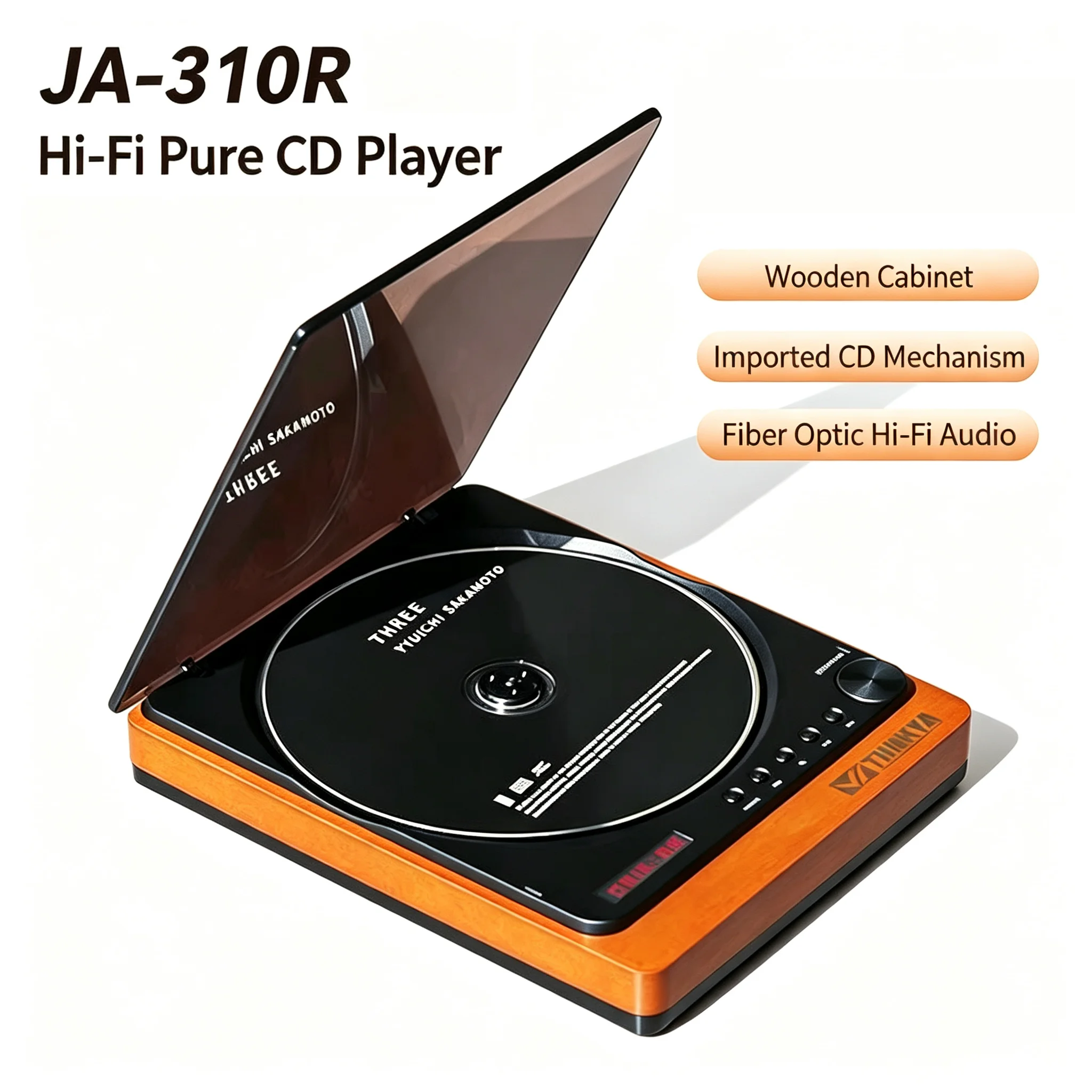 JA‑310R High‑Fidelity Retro CD Player, Bluetooth Disc Music Player for Album Listening