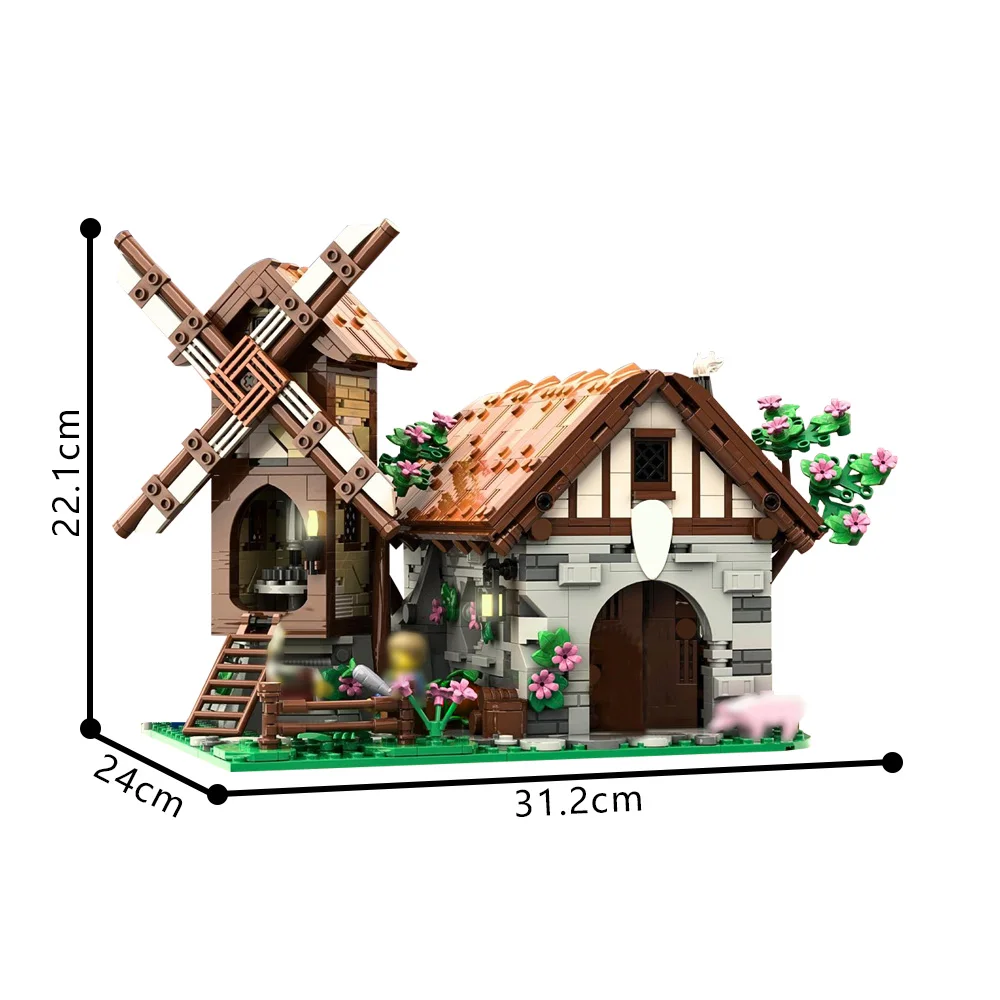 MOC średniowieczni kowboi Breeze klocki Model zima 21325 architektura Rohan kowboi dom cegły zabawki prezenty dla dzieci