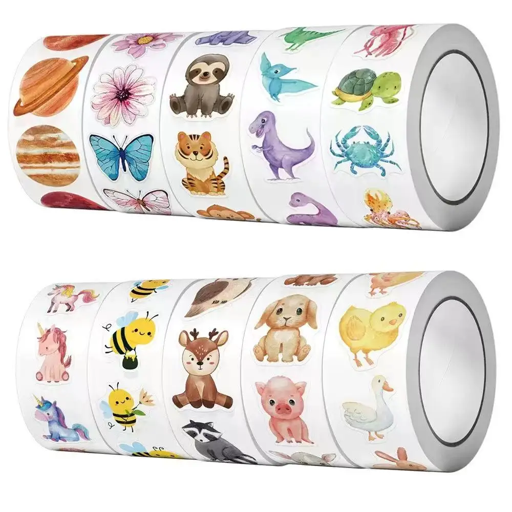 

500Pcs/Roll Heterotypic Unicorn Pegasus Stickers 2.5cm/1.0'' Interactive Communication Game Learning Rewards, Adorn Gifts