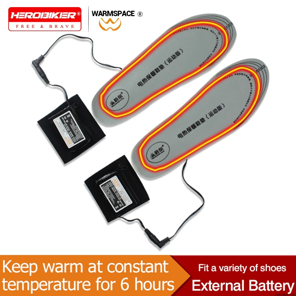 

Motorbike USB Heated Shoe Insoles Electric Heated Shoes Pad Washable Rechargeable Foot Warmer Electric Heated Insoles For Skiing