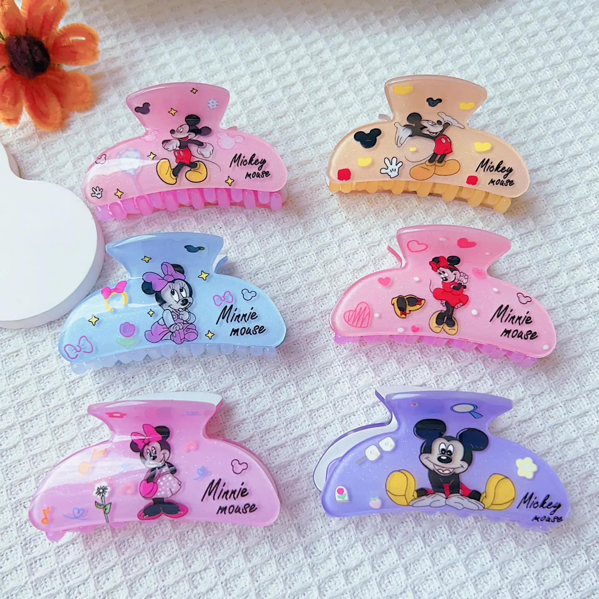 Disney Mickey Mouse Cute Children's Cartoon Mickey Minnie Hair Headband Clip Jewelry Hair Accessories Shark Clip Gift for Friend