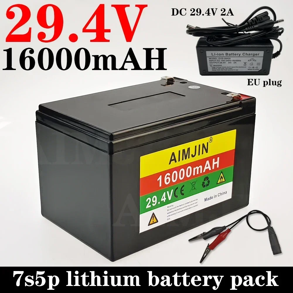 

7S5P аккумулятор для инвалидной коляски, электромобиля, 24 В, 18650, аккумулятор 16 Ач, BMS, 500 Вт, 29,4 В, 16000 мАч