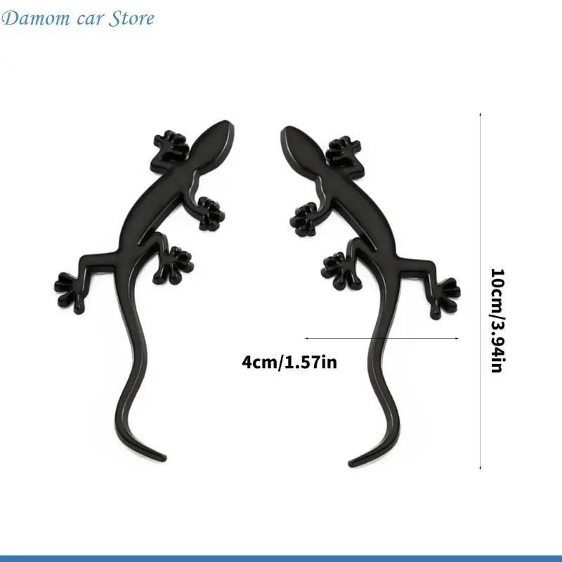 حزمة A2UC من 2 GECKOES CAR SCALS ملصقات السيارات المعدنية شارات الشارات للزينة الداخلية الخارجية على نمط السيارة الفريد #6