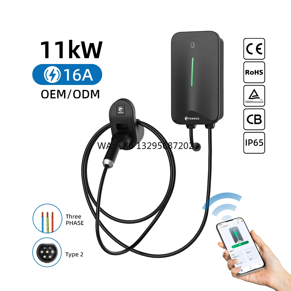 

Home Use Wall-mounted Electric Vehicle Car Charging Station Type 2 11kW 16A Wi-Fi 4G Commercial Ev Charger With RFID Card