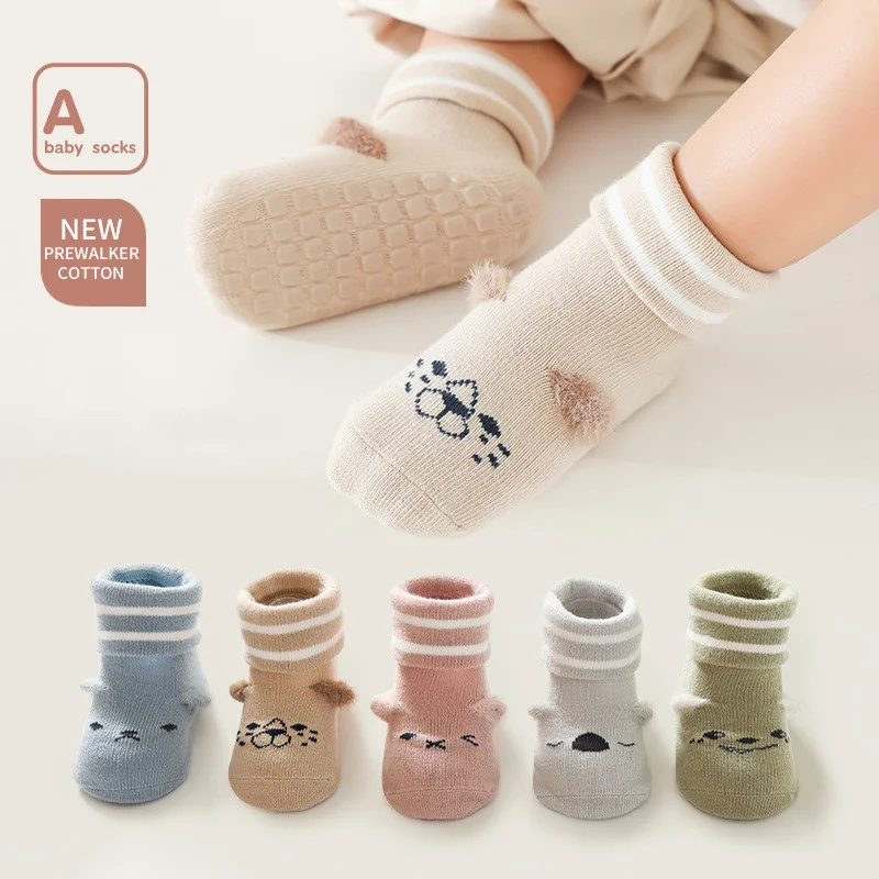 

Anti-slip Non Skid Ankle Socks With Grips For Baby Toddler Kids Boys Girls Cotton Socks