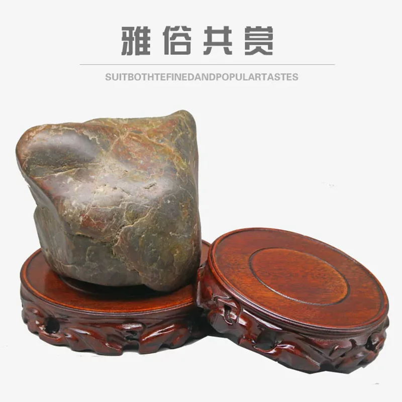 Root Carving Wooden Stand, Solid Wood Round Pedestal Base, Extra Thick Natural Wood Display Holder for Statue Decor, Craft Ornam