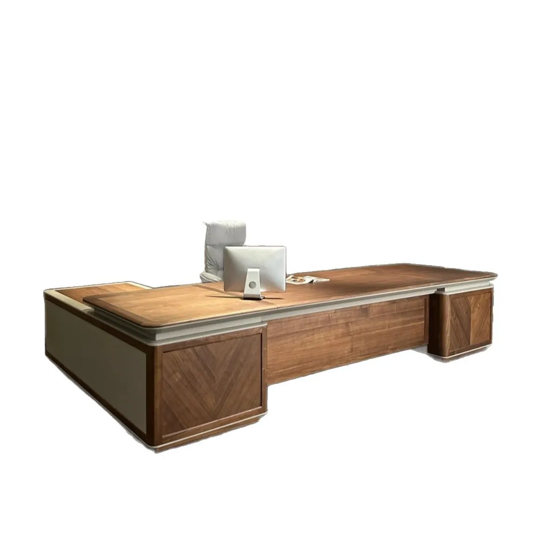 

Taipan Desk Solid Wood Walnut Desk Boss Office High-end President Desk and Chair Combination
