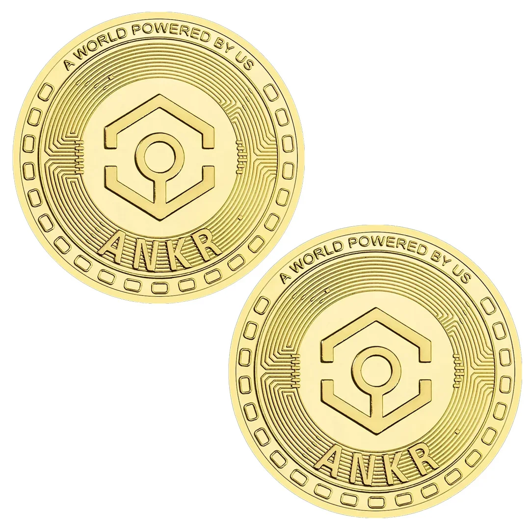 عملات ANKR التشفير التذكارية المطلية بالذهب مجموعة العملات المادية لتزيين المنزل