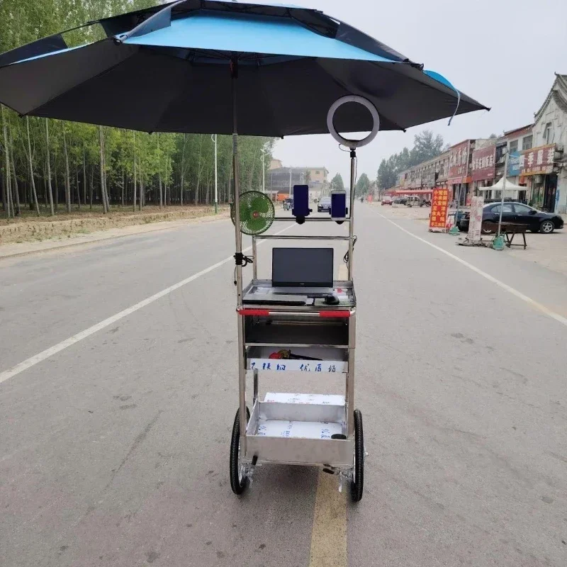 Internet celebrity live cart (three layers with umbrella) is easy to disassemble and assemble, fully functional, and very light
