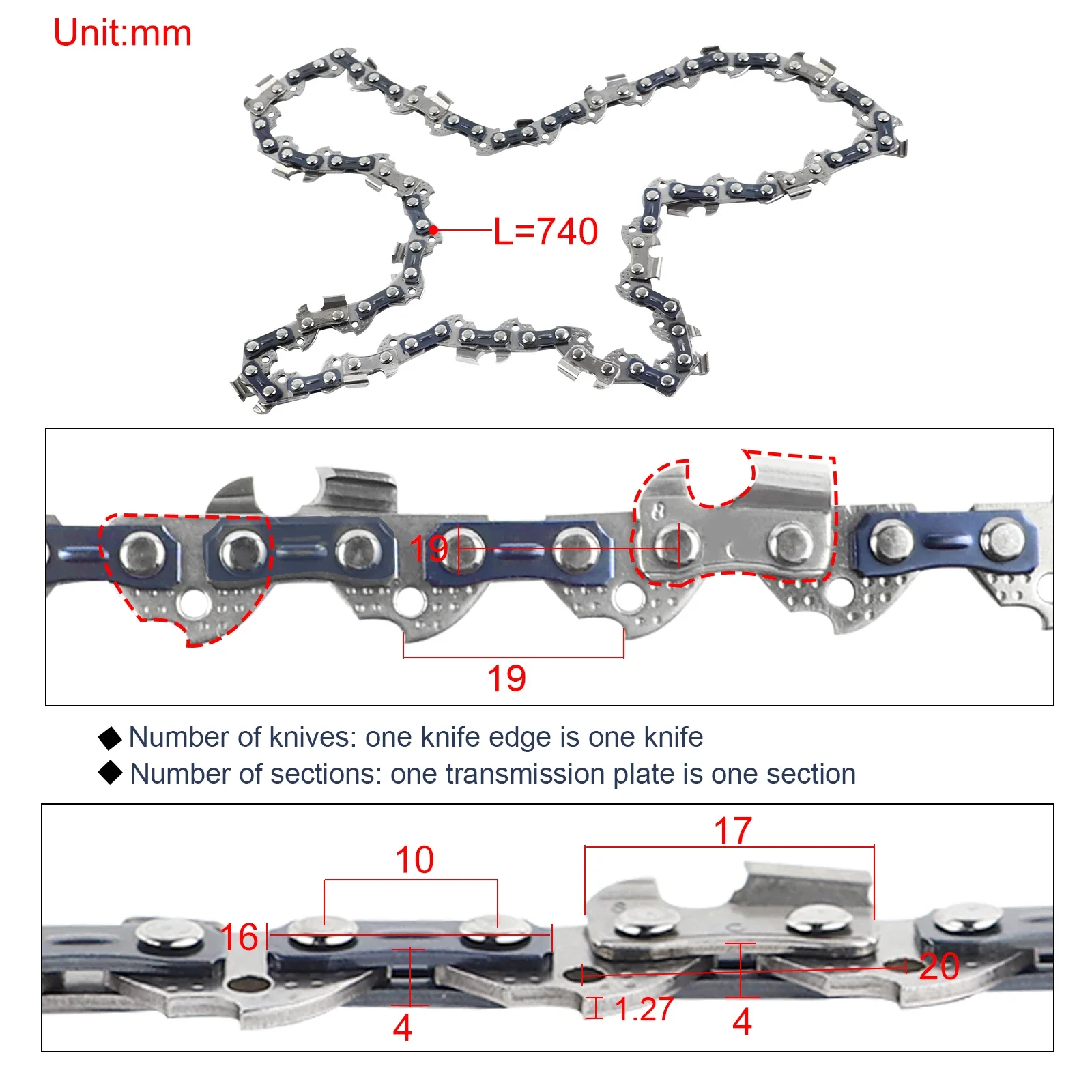 10 Inch Chainsaw Chain 3/8