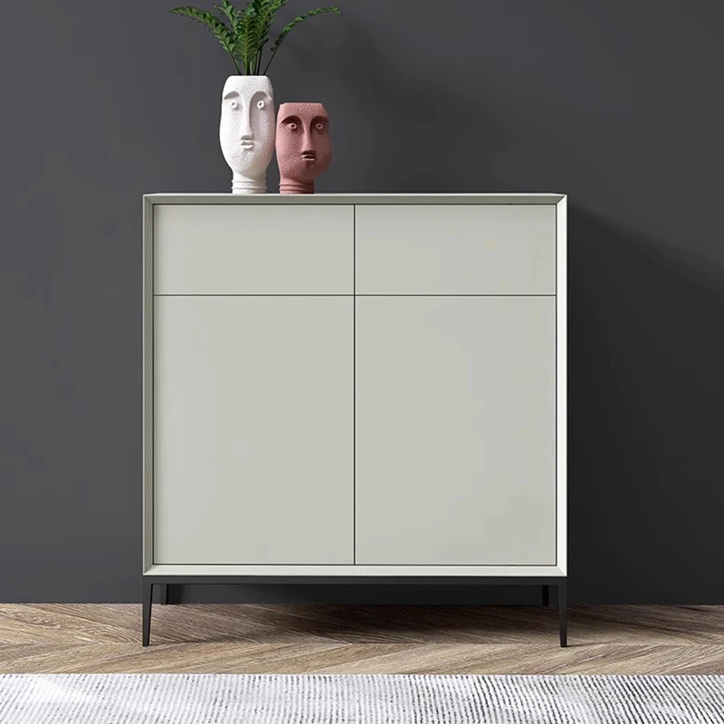 خزانة خذاء للتخزين المخفي تظهر غرفة المعيشة الحديثة رف الأحذية الإيطالي البسيط أثاث صانعي الأحذية العمودي الشمالي #2