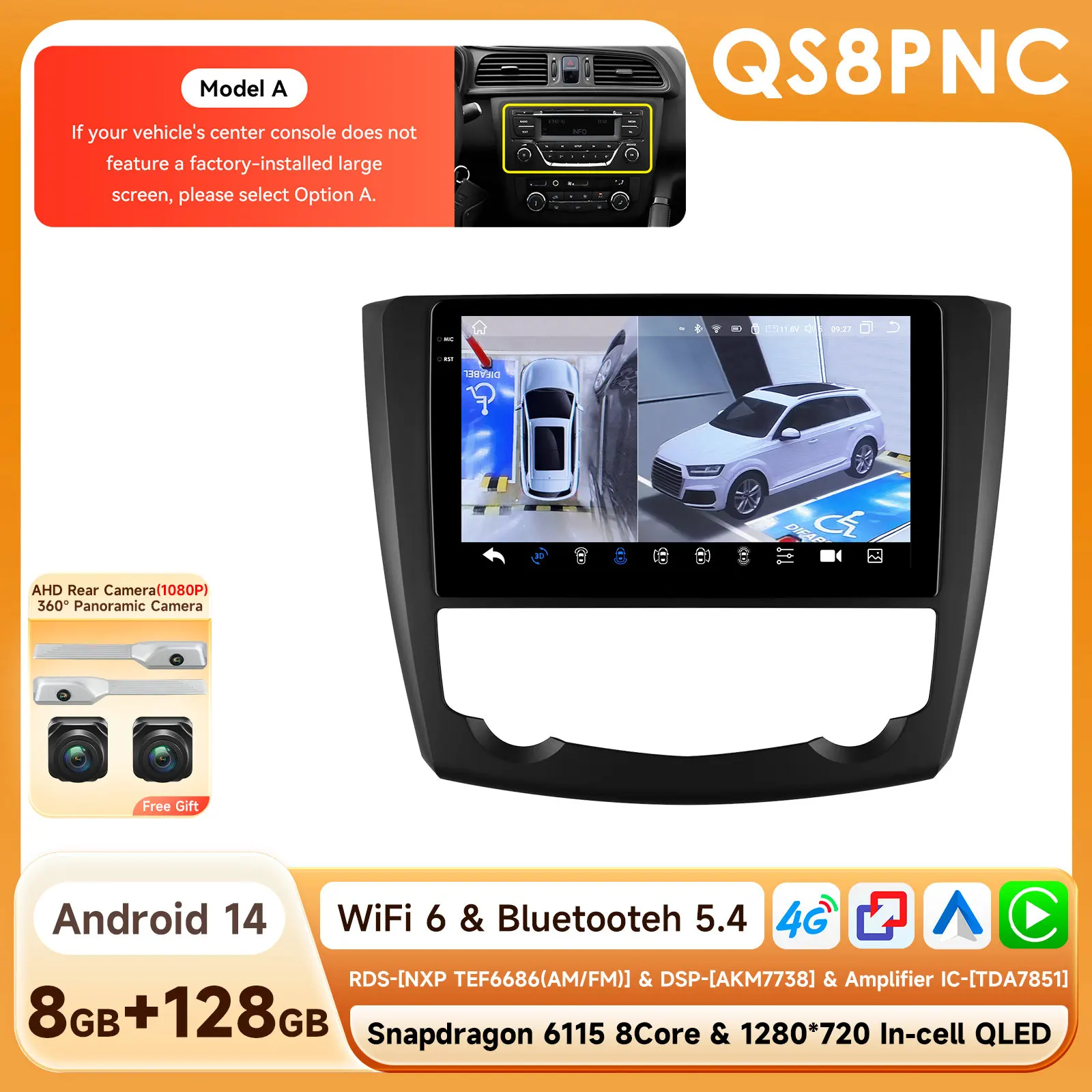 Android Auto Multimedia Speler voor Renault Kadjar 2015-2019 GPS Draadloze Carplay Intelligente Autoradio 360Cam 6115 Touchscreen