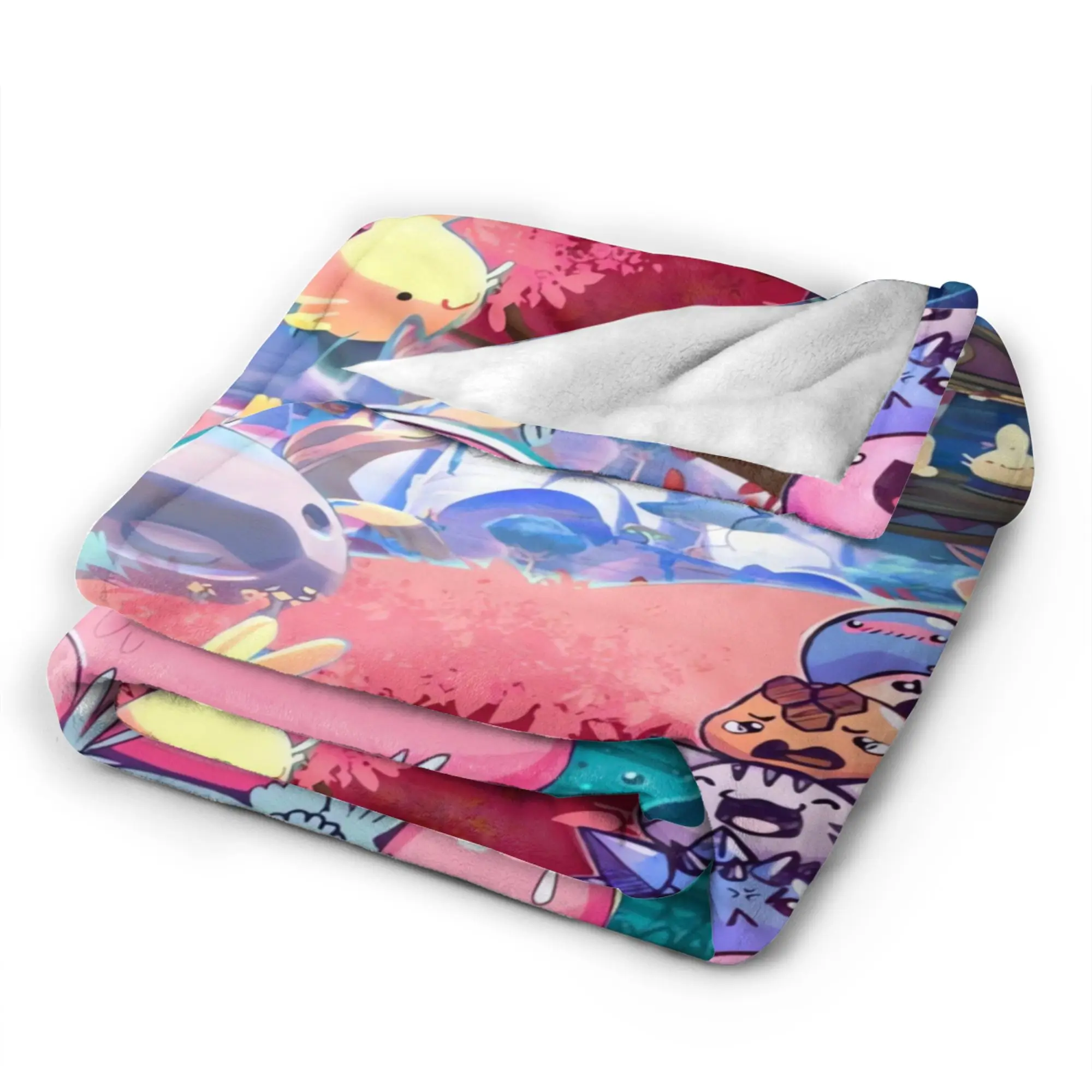 Soft Blanket Kids Adult Picnic Pastel Blue Slime Rancher Throw Blanket  Flannel Bedspread For Bedroom Aesthetic Sofa Bed Cover