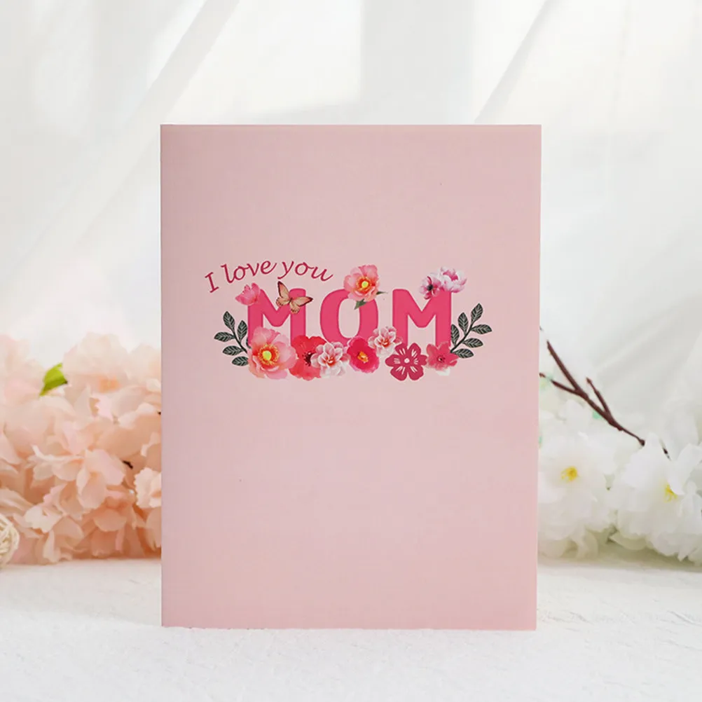 

3D-открытка ко Дню матери: Цветочный бумажный декор, дизайн в виде буквы, романтический подарок для мамы, открытка-пожелание «Лучшая мама на свете»