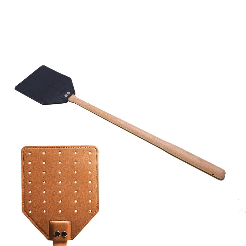 Leather Fly Swatter Fly Swat Heavy Duty Insect Mos-quito with Handle