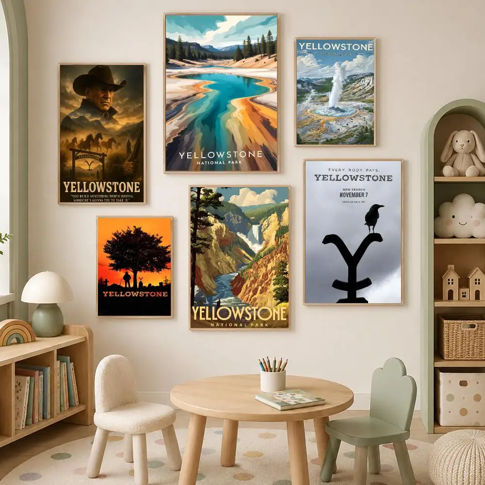 TV Series-Yellowstone Poster Self-Stick HD PP paper Wall Art Poster, Waterproof Decor for Bedroom, Living Room and Home