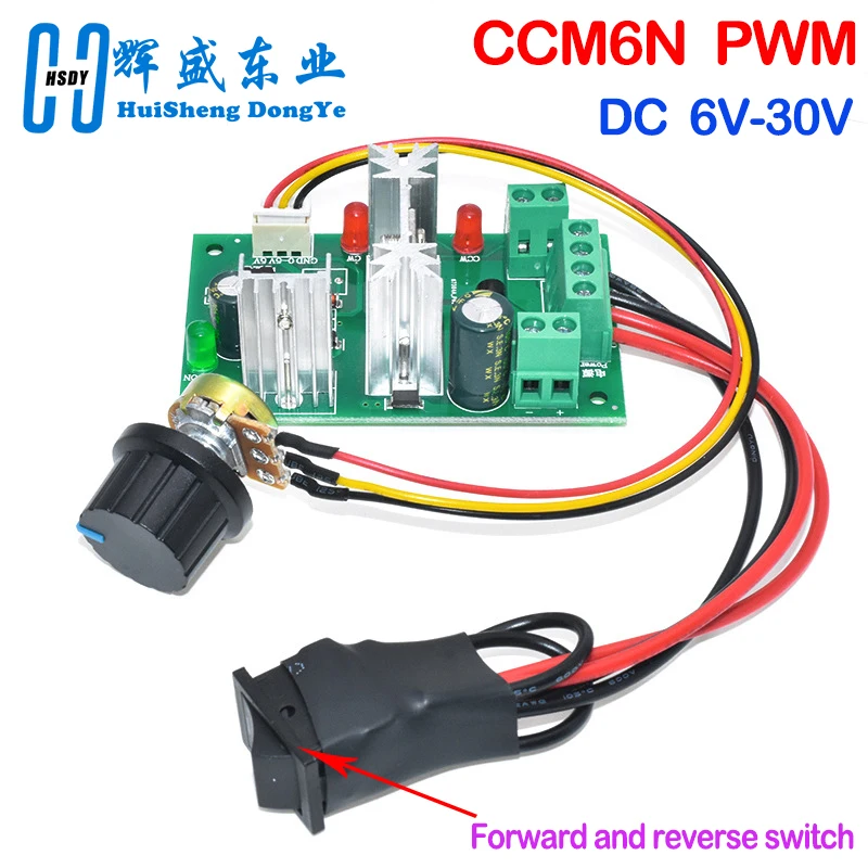 DC 6-30V 6A regulator prędkości silnika odwracalne sterowanie PWM do przodu/do tyłu tablica rozdzielcza 6V-30V Max 10A moduł 12V 24V CCM6N