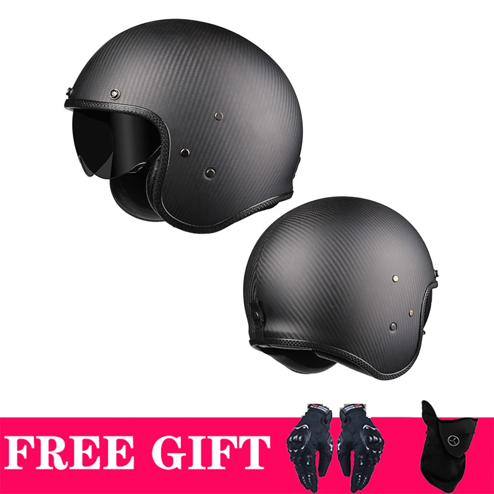 

Free Shipping Off Road Motorcycle Helmet Man Women Safety Motorbike Casque Carbon Fiber Shell Scorpion Helmet Cafe Racer Helmet