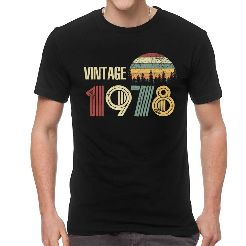 1978 Vintage Casual Tshirts Men Fashion Harajuku Tee Tops  Summer O-neck T Shirt Happy 43nd Birthday Gift T-shirt Streetwear