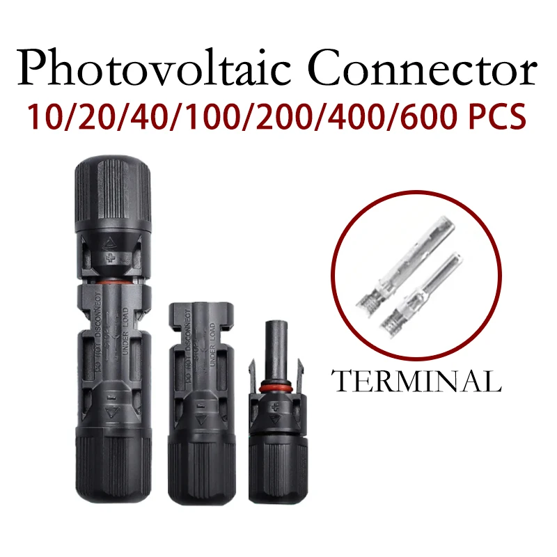 

Free Shipping 400/200/100/10 Pcs Solar Connector PV Plug 1000V DC 30A Connectors Kit for Photovoltaic PV/MC Cable 2.5/4/6mm²