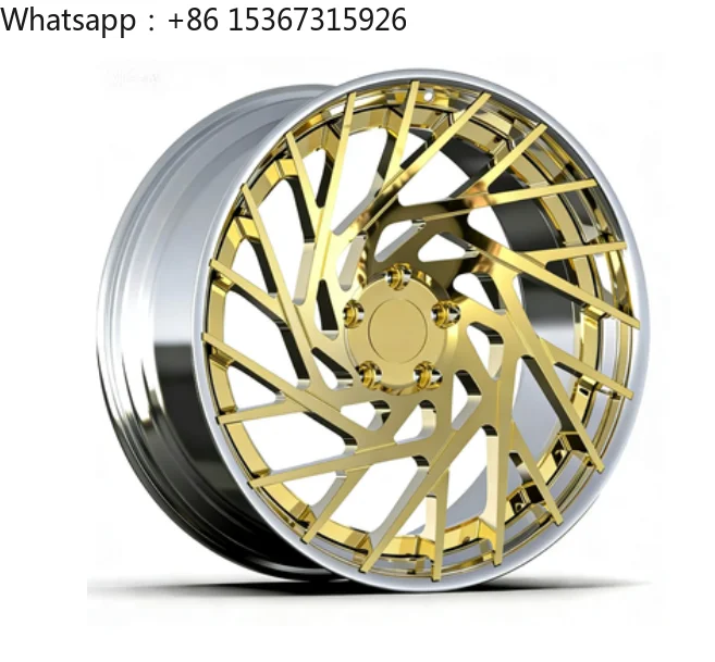 20-22 Inch Two-piece Gold Forged Aluminum Alloy Wheels for Cayenne Car Modification