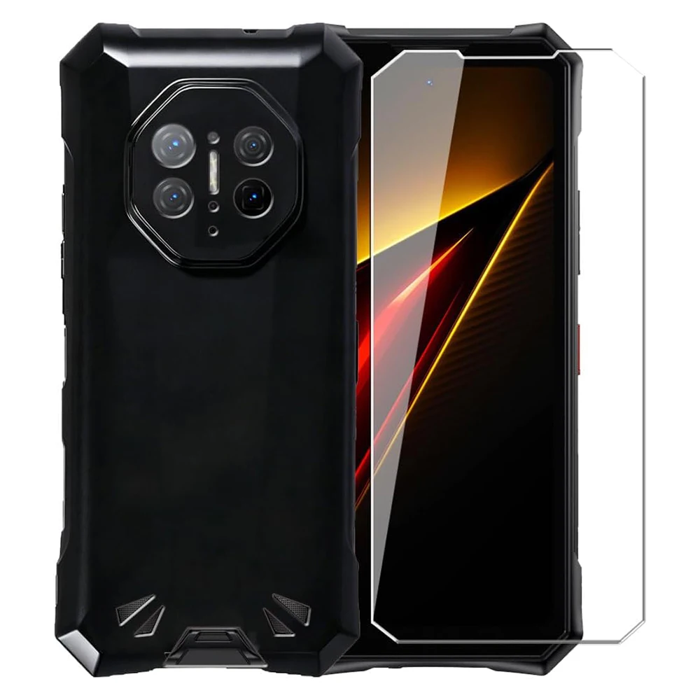 Etui 2w1 ze szkła i miękkiego silikonu TPU z osłoną ekranu ze szkła hartowanego do Doogee S300 Pro/S300 Plus 6,78 cala, odporne na wstrząsy. — zdjęcie produktu 2