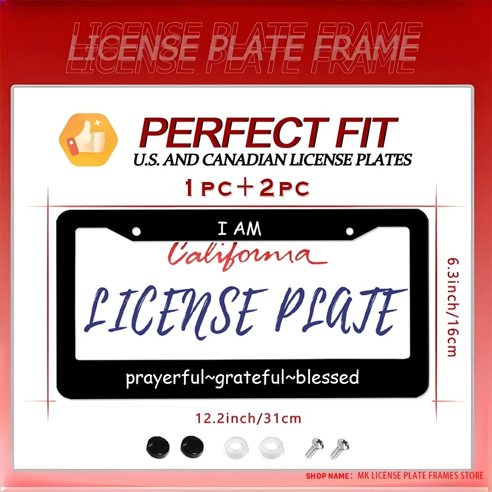 

Blue Camouflage Aluminum 2 - Hole License Plate Frame with Screw Kit, a Fun and Novelty Car Decoration Gift, 6x12 Inches